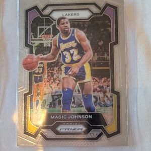 Panini Prizm Magic Johnson Trading Card - Purple, Yellow, Silver